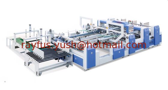 Chine Machine à coller en carton à deux pièces entièrement automatique, avec unité de pressage et sortie latérale fournisseur