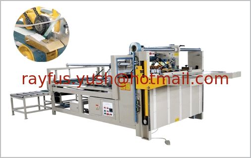 Machine à coller en carton à deux pièces entièrement automatique, avec unité de pressage et sortie latérale fournisseur